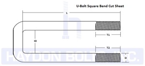 Square U Bolt Size Chart