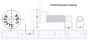 Tension Control Bolts TC Bolt Twist off Bolt A325 A490 domestic 