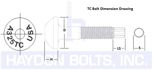 1-8 Steel Tension Control Bolt 5L Plain Finish 85 PK 